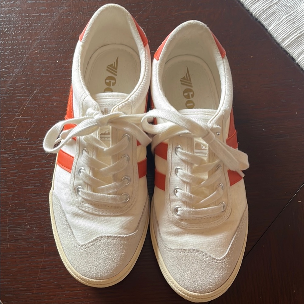 Gola Off White and Orange Sneakers, like new.